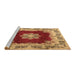 Sideview of Machine Washable Medallion Brown Traditional Rug, wshtr3979brn