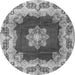 Square Medallion Gray Traditional Rug, tr3979gry
