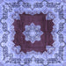 Square Medallion Blue Traditional Rug, tr3979blu