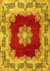 Medallion Yellow Traditional Rug, tr3979yw