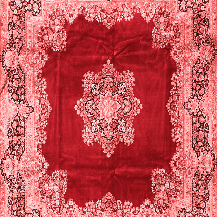 Machine Washable Medallion Red Traditional Rug, wshtr3979red
