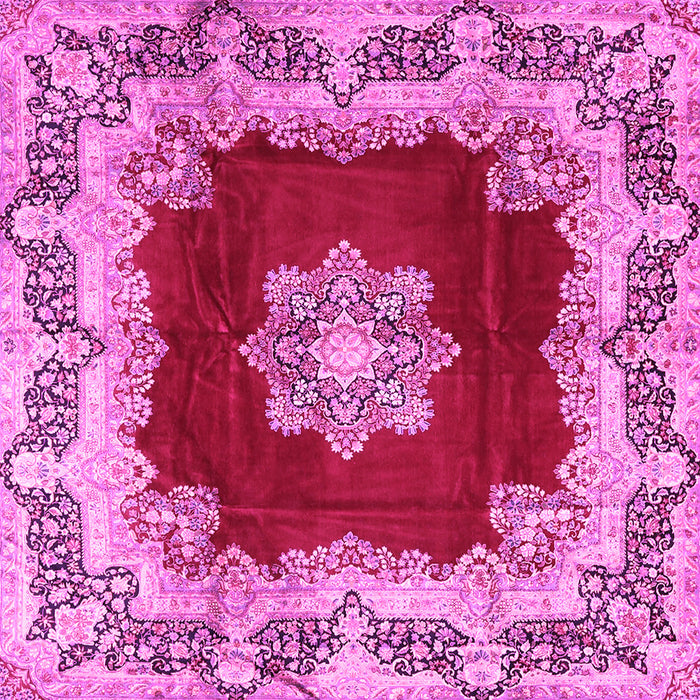 Square Medallion Pink Traditional Rug, tr3979pnk