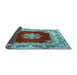 Sideview of Medallion Light Blue Traditional Rug, tr3979lblu