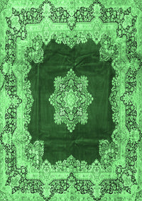 Medallion Emerald Green Traditional Rug, tr3979emgrn