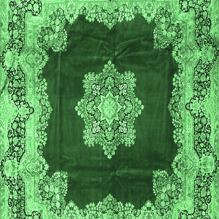 Medallion Emerald Green Traditional Rug, tr3979emgrn
