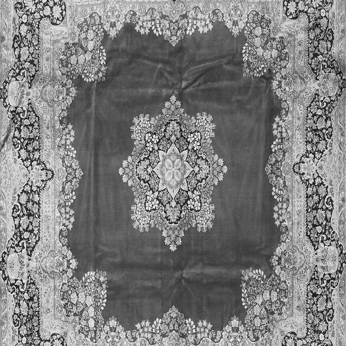 Serging Thickness of Machine Washable Medallion Gray Traditional Rug, wshtr3979gry