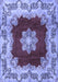 Machine Washable Medallion Blue Traditional Rug, wshtr3979blu