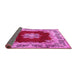 Sideview of Medallion Pink Traditional Rug, tr3979pnk