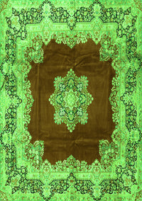 Medallion Green Traditional Rug, tr3979grn