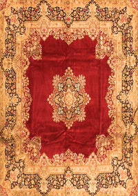 Medallion Orange Traditional Rug, tr3979org