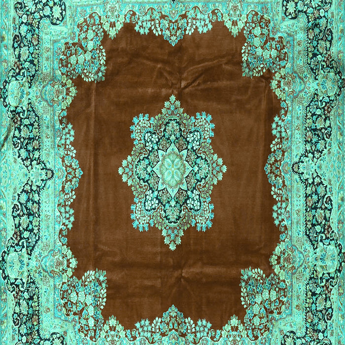 Medallion Turquoise Traditional Rug, tr3979turq
