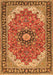 Serging Thickness of Machine Washable Medallion Orange Traditional Area Rugs, wshtr397org