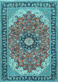 Medallion Light Blue Traditional Rug, tr397lblu