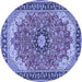 Round Medallion Blue Traditional Rug, tr397blu