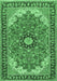 Machine Washable Medallion Emerald Green Traditional Area Rugs, wshtr397emgrn