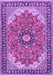 Machine Washable Medallion Purple Traditional Area Rugs, wshtr397pur