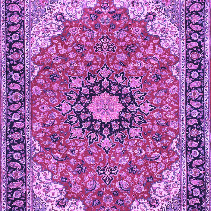 Machine Washable Medallion Purple Traditional Area Rugs, wshtr397pur
