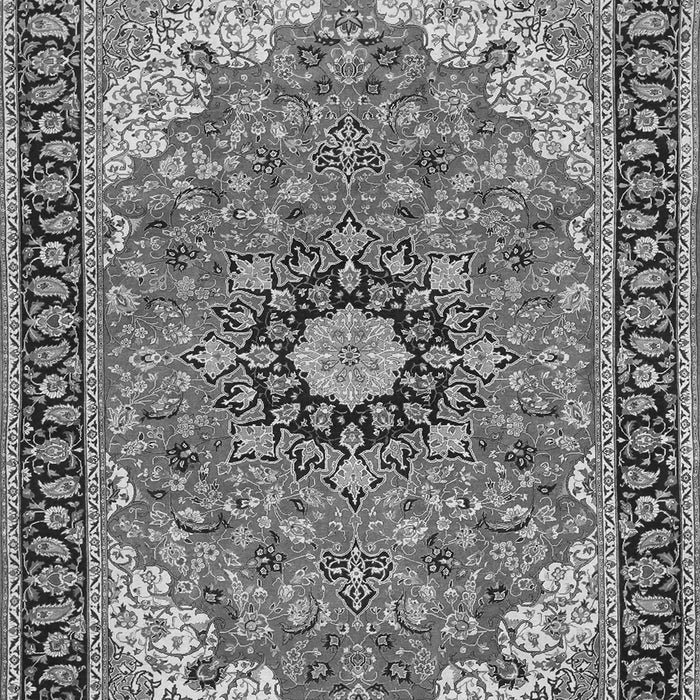 Serging Thickness of Machine Washable Medallion Gray Traditional Rug, wshtr397gry
