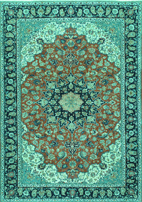 Medallion Turquoise Traditional Rug, tr397turq