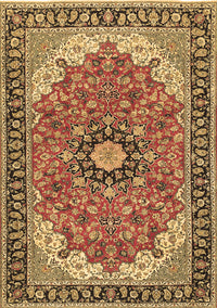 Medallion Brown Traditional Rug, tr397brn