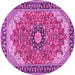 Round Medallion Pink Traditional Rug, tr397pnk