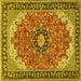 Square Medallion Yellow Traditional Rug, tr397yw