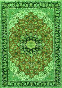 Medallion Green Traditional Rug, tr397grn