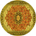 Round Medallion Yellow Traditional Rug, tr397yw