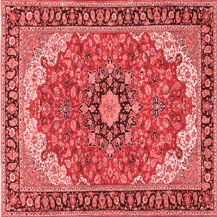 Machine Washable Medallion Red Traditional Rug, wshtr397red