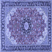 Square Medallion Blue Traditional Rug, tr397blu