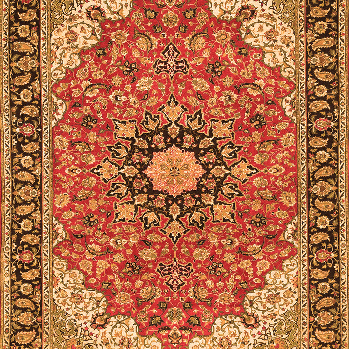 Medallion Orange Traditional Rug, tr397org