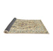 Sideview of Traditional Dark Almond Brown Medallion Rug, tr398