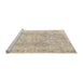 Sideview of Machine Washable Traditional Deep Peach Orange Rug, wshtr3980