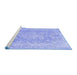 Sideview of Machine Washable Persian Blue Traditional Rug, wshtr3980blu