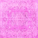 Square Machine Washable Persian Pink Traditional Rug, wshtr3980pnk