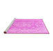 Sideview of Machine Washable Persian Pink Traditional Rug, wshtr3980pnk