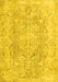 Machine Washable Persian Yellow Traditional Rug, wshtr3980yw