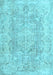 Machine Washable Persian Light Blue Traditional Rug, wshtr3980lblu