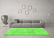 Machine Washable Persian Green Traditional Area Rugs in a Living Room,, wshtr3980grn