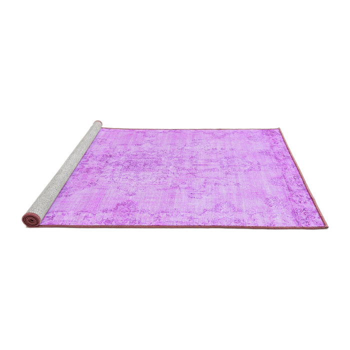 Sideview of Machine Washable Persian Purple Traditional Area Rugs, wshtr3981pur