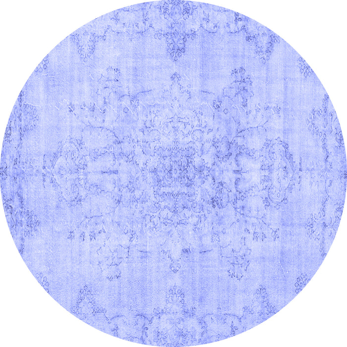Round Persian Blue Traditional Rug, tr3981blu