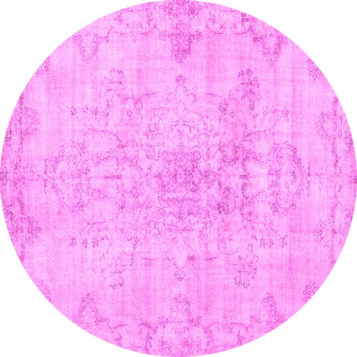 Round Persian Pink Traditional Rug, tr3981pnk