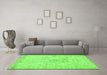 Machine Washable Persian Green Traditional Area Rugs in a Living Room,, wshtr3981grn