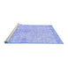 Sideview of Machine Washable Persian Blue Traditional Rug, wshtr3981blu