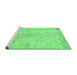 Sideview of Machine Washable Persian Emerald Green Traditional Area Rugs, wshtr3981emgrn