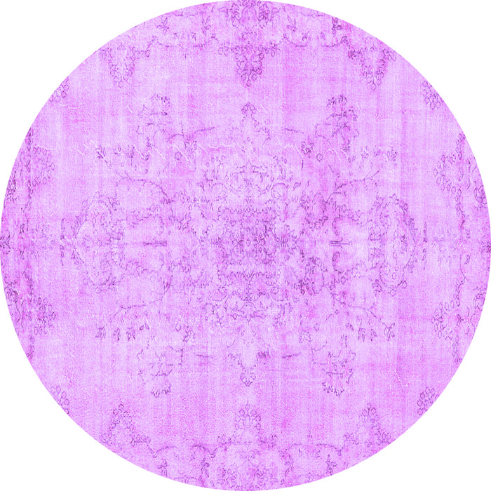 Round Persian Purple Traditional Rug, tr3981pur