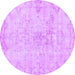 Round Persian Purple Traditional Rug, tr3981pur