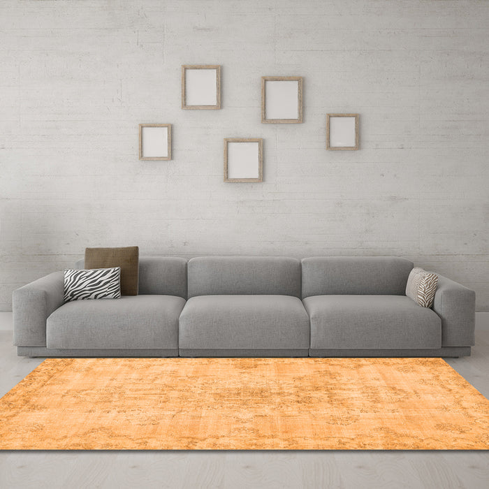 Machine Washable Persian Orange Traditional Area Rugs in a Living Room, wshtr3981org