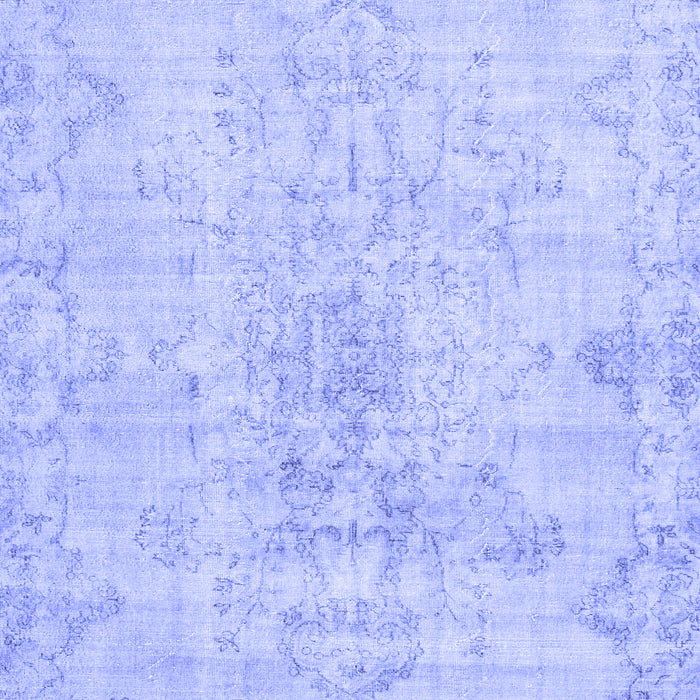 Machine Washable Persian Blue Traditional Rug, wshtr3981blu