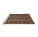 Sideview of Machine Washable Traditional Sangria Brown Rug, wshtr3982